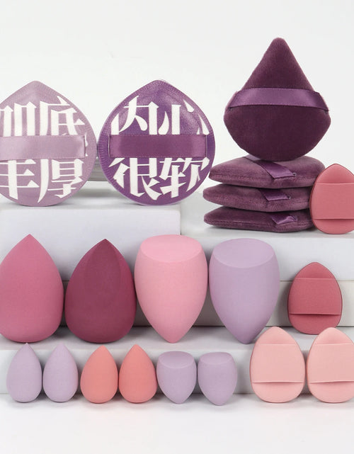 Load image into Gallery viewer, 20 Pcs Pink Makeup Sponge and Makeup Puff Set Suitable for Face Cream and Powder Concealer Powder Makeup Machine
