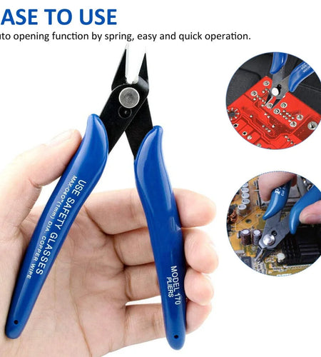 NJBLZQ Pliers Carbon Steel Pliers Electrical Wire Cable Cutters Cutting Side Snips Flush Pliers Nipper Home Hand Tools Blue