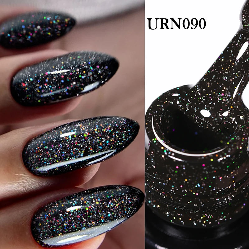 UR SUGAR 7.5ML Blue Black Red Glitter Sequin Color Gel Nail Polish Semi-permanent Varnish For Nail Art Manicure Soak Off UV Gel