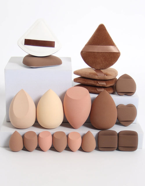Load image into Gallery viewer, 20 Pcs Pink Makeup Sponge and Makeup Puff Set Suitable for Face Cream and Powder Concealer Powder Makeup Machine
