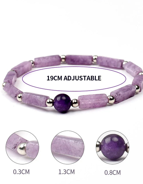 Load image into Gallery viewer, Natural Amethyst Body-purify Slimming Bracelet Stone Energy Yoga Bracelets for Women Weight Loss Bracelet Fatigue Relief Healing
