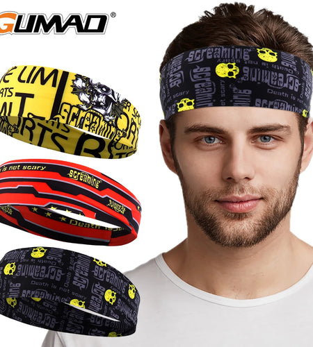Gothic Skull Headband Sweat Bandage Sport Head Hair Band Workout Tennis Fitness Jog Basketball Running Scary Sweatband Women Men