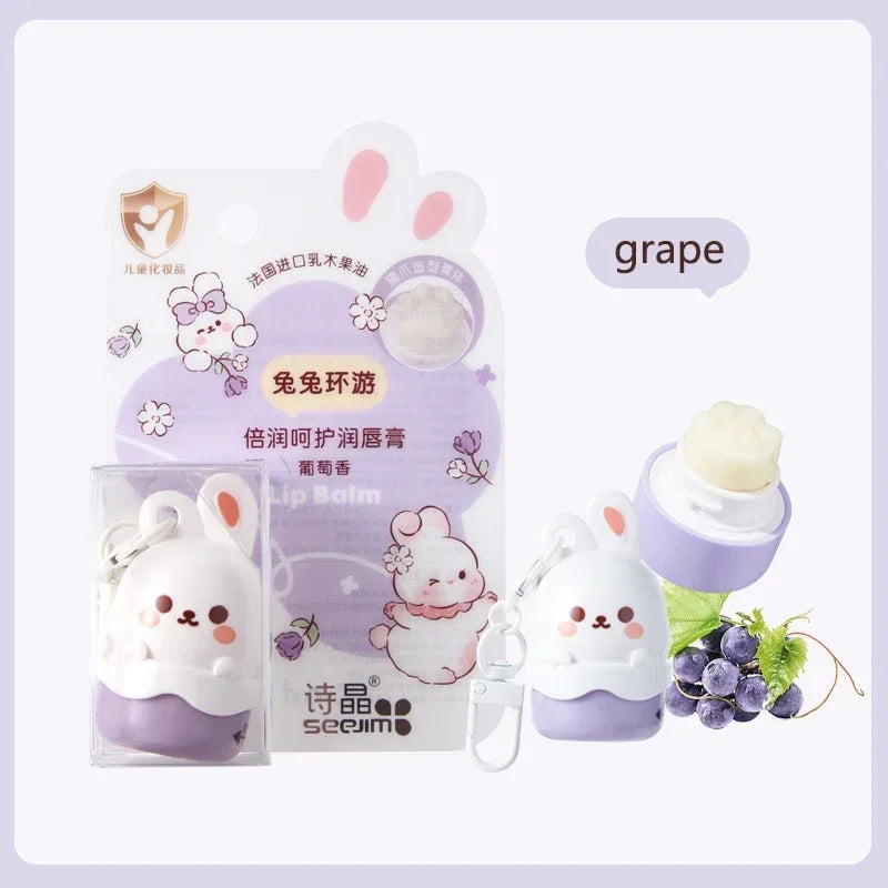 Fruity Children Baby Lip Balm Moisturizer Nutritious Anti Dry Cracking Lip Mask Cute Cartoon Bunny Kids Autumn Winter Lip Care