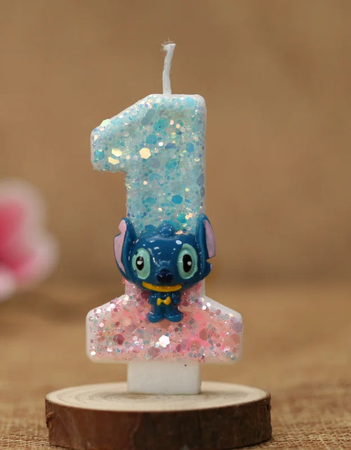Load image into Gallery viewer, Disney Anime Lilo &amp; Stitch 0-9 Number Candle Cute 3D Stitch Cartoon Character Party Cake Plug-in Birthday Cake Decoration Gift
