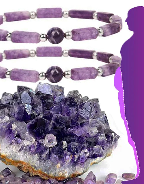 Load image into Gallery viewer, Natural Amethyst Body-purify Slimming Bracelet Stone Energy Yoga Bracelets for Women Weight Loss Bracelet Fatigue Relief Healing
