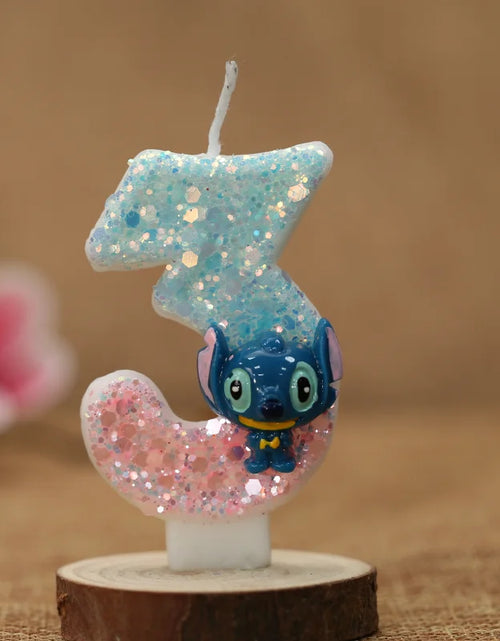 Load image into Gallery viewer, Disney Anime Lilo &amp; Stitch 0-9 Number Candle Cute 3D Stitch Cartoon Character Party Cake Plug-in Birthday Cake Decoration Gift
