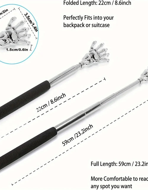 Load image into Gallery viewer, Portable Stainless Steel Telescopic Back Scratcher Extendable Scratcher Back Massager Tool For Blood Circulation Relax Health
