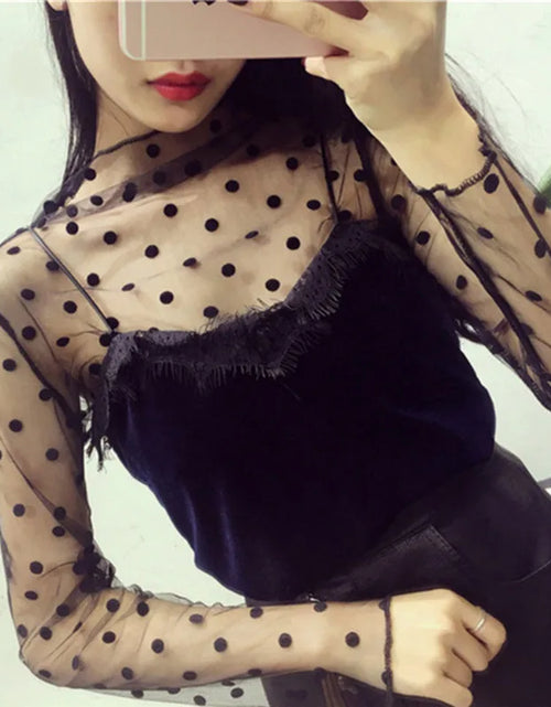 Load image into Gallery viewer, New Transparent See Through Shirt Women Sexy Harajuku Mesh Tops Net Undershirt Star Base Top Camisas Femininas Clubwear SheerTee
