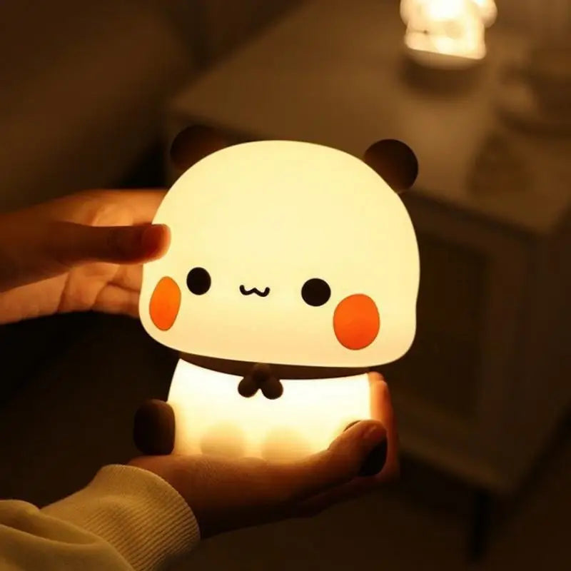 LED Night Lights Cute Panda Silicone Lamp USB Rechargeable Touch Night Lamp Bedside Decor 3 Modes Dimmable Kids Baby nightlight