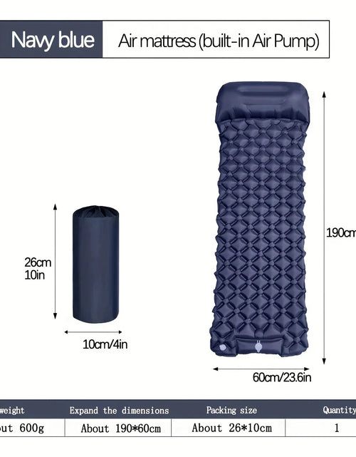 Load image into Gallery viewer, Outdoor Camping Inflatable Mattress Sleeping Pad With Pillows Ultralight Air Mat Built In Inflator Pump Hiking
