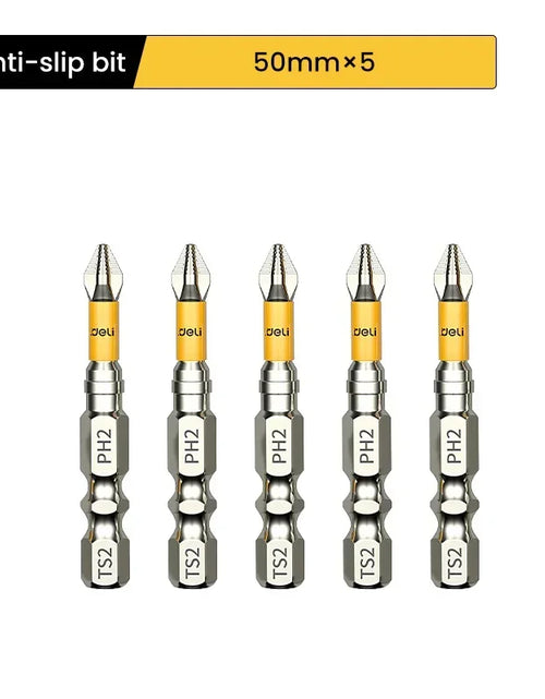 Load image into Gallery viewer, 5PCS Upgraded High Hardness And Strong Magnetic Bit 25/50/65/70/90/150mm Non-slip Cross High Hardness Electric Hand Drill Screw
