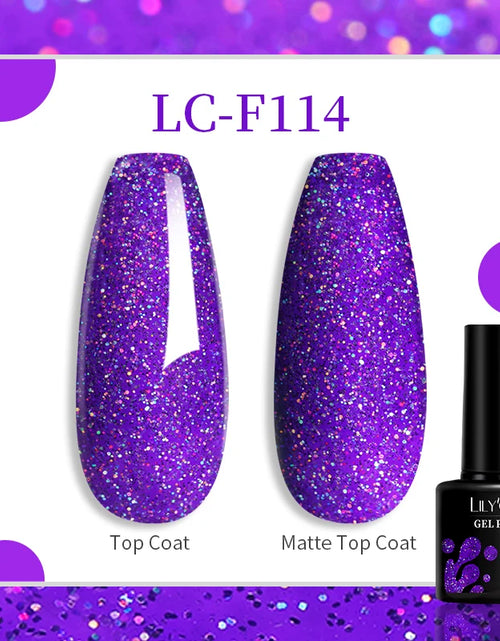 Load image into Gallery viewer, LILYCUTE 7ML Glitter Gel Nail Polish Sparkling Semi Permanent UV Gel Colorful Shinning Gel Varnish Nail Art Soak Off UV LED Gel
