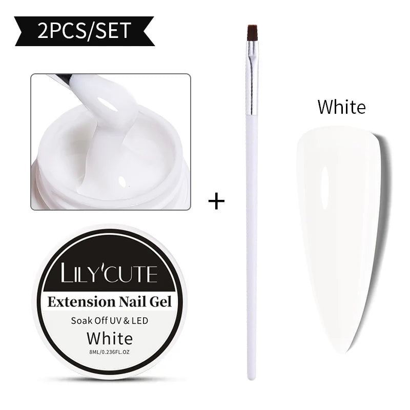 LILYCUTE 6 IN 1 Extension Gel Nail Polish Acrylic Construct Hard Gel Soak Off Self Leveling Reinforcement Gel For Nail HEMA FREE