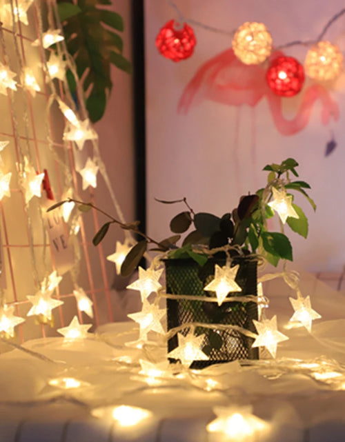 Load image into Gallery viewer, 1.5m/3m/6m/10m LED Star String Lights Christmas Garland Battery USB Powered Wedding Party Curtain String Fairy Lamps For Home
