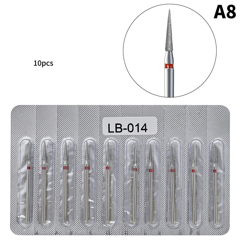 10Pcs Diamond Milling Cutter For Manicure Electric Nail Drill Bits Accessory Pedicure Machine Nail File Gel Remover Tool