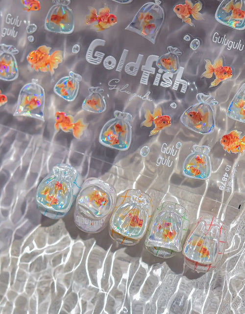 Load image into Gallery viewer, 1pcs Cute A bag of Starfish Nail Charm Stickers 3D Jelly Ocean Fish Bubble Adhesive Nail Sticker DIY Summer Nail Art Decorations
