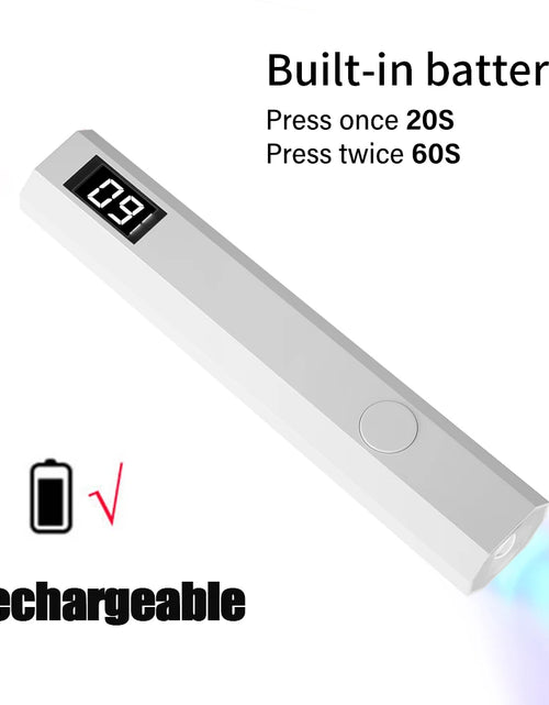 Load image into Gallery viewer, Timing Display Portable Handheld Mini Nail Lamp Family Quick Dry Flashlight Pen Chargeable Nail Dryer Machine Uv Led Nail Lamp
