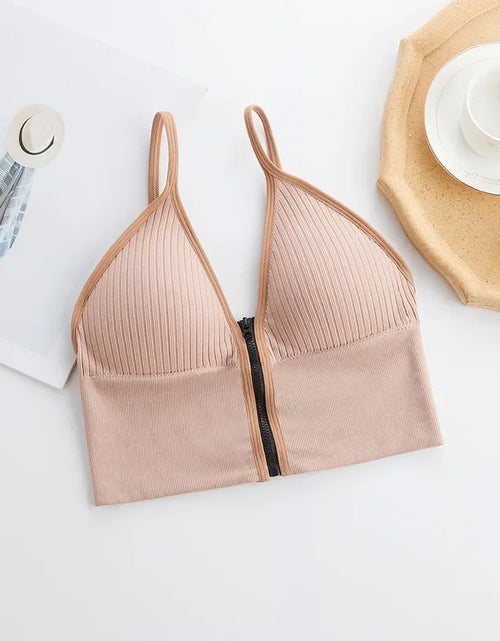 Load image into Gallery viewer, Women Crop Tops Sexy Solid Color Camisole Ice Silk Tube Top Seamless Sports Tank Top Wireless Underwear Padded Bra Bralette Vest
