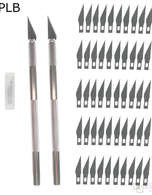 Load image into Gallery viewer, Engraving Non-Slip Metal Scalpel Knife Kit + 50/20/10/5pcs #11 Blades Cutter Craft Knives for Mobile Phone PCB Repair Hand Tools
