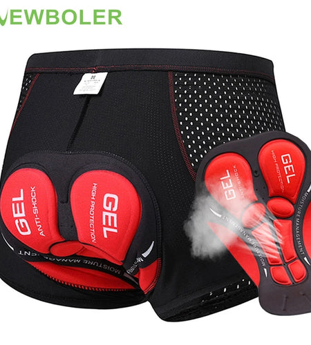 NEWBOLER Cycling Shorts Breathable Mesh Cycling Underwear 5D Gel Pad Shockproof MTB Bike Shorts Man Shorts