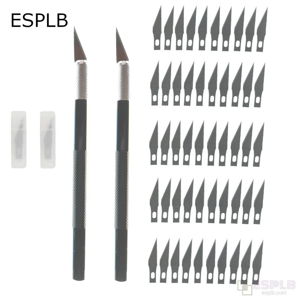 Engraving Non-Slip Metal Scalpel Knife Kit + 50/20/10/5pcs #11 Blades Cutter Craft Knives for Mobile Phone PCB Repair Hand Tools