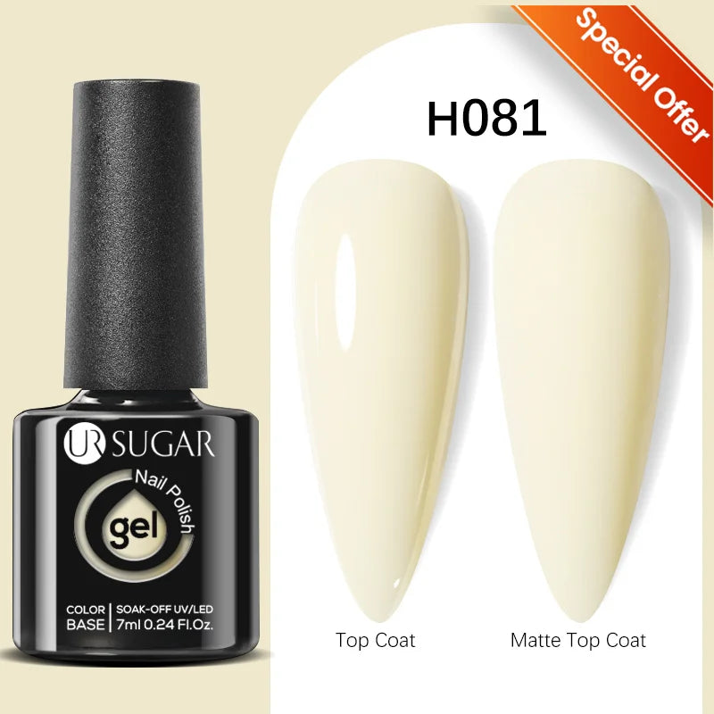 UR SUGAR 7.5ML Blue Black Red Glitter Sequin Color Gel Nail Polish Semi-permanent Varnish For Nail Art Manicure Soak Off UV Gel