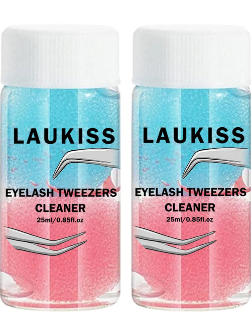 Load image into Gallery viewer, 25ml Eyelashes Tweezers Cleaner Eyelash Extension Tweezers Cleaning Tools With Glue Remover Liquid And Sponge Ball Cleaning Glue
