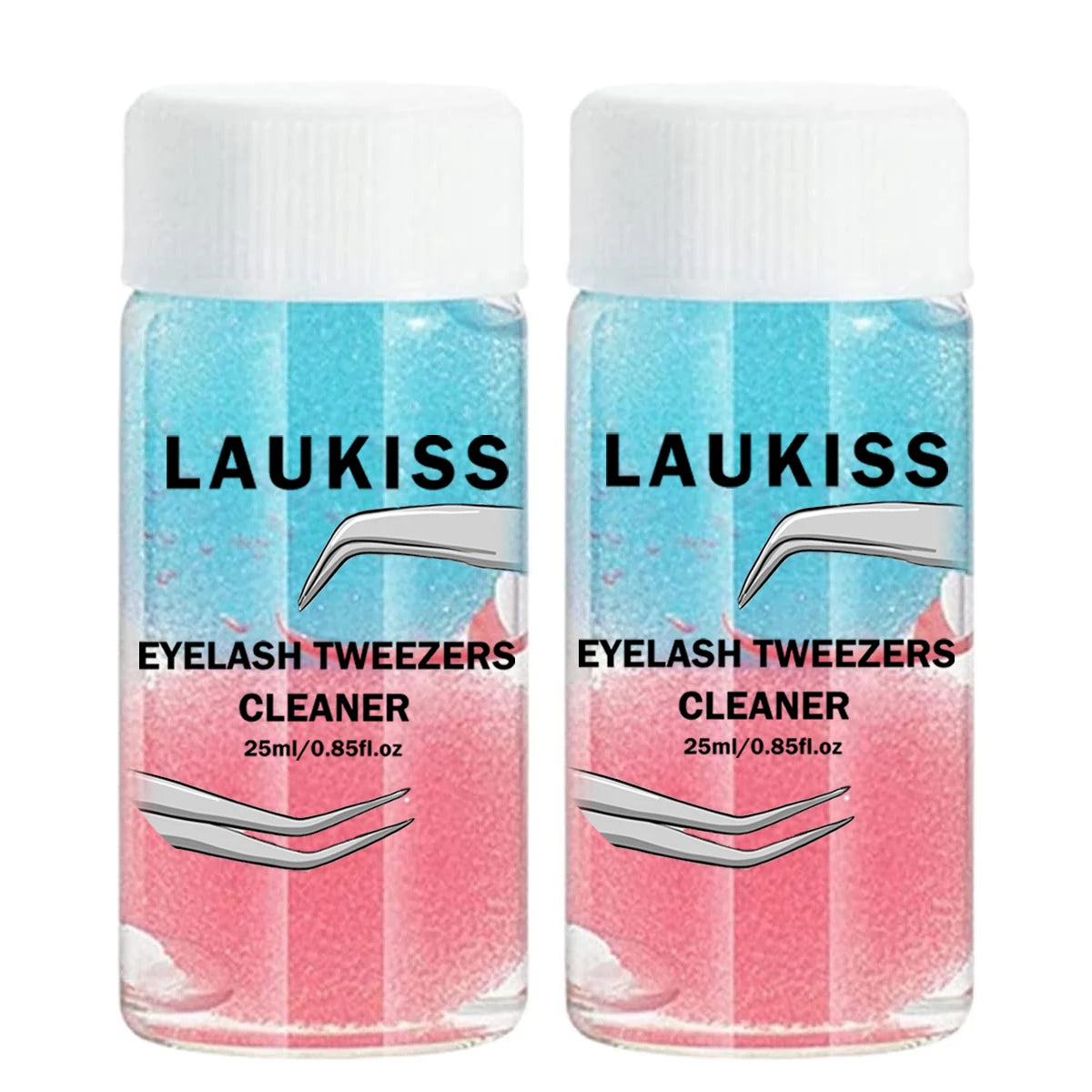 25ml Eyelashes Tweezers Cleaner Eyelash Extension Tweezers Cleaning Tools With Glue Remover Liquid And Sponge Ball Cleaning Glue