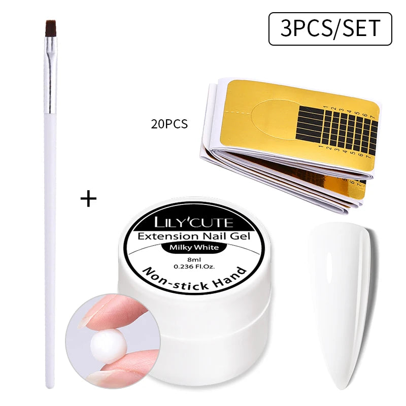 LILYCUTE 6 IN 1 Extension Gel Nail Polish Acrylic Construct Hard Gel Soak Off Self Leveling Reinforcement Gel For Nail HEMA FREE