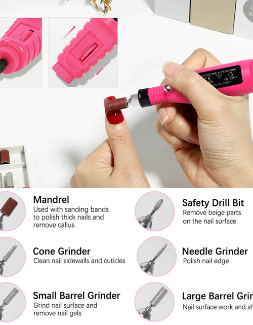 Load image into Gallery viewer, Nail Sander Set Electric Nail Drill Machine Grinding Equipment Milling Cutter For Manicure Pedicure Strong Polishing Tools
