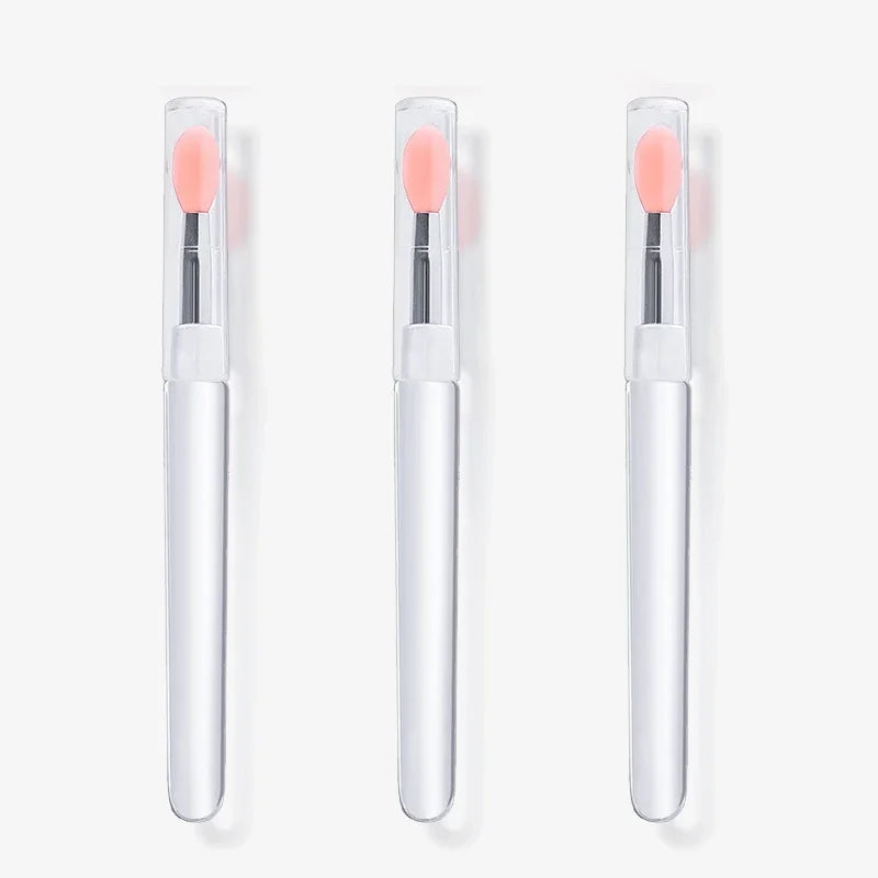 1/3/10pcs Portable Silicone Lip Brush with Cover Soft Multifunction Lip Balm Applicator Lipstick Lipgloss Makeup Brush Reusable