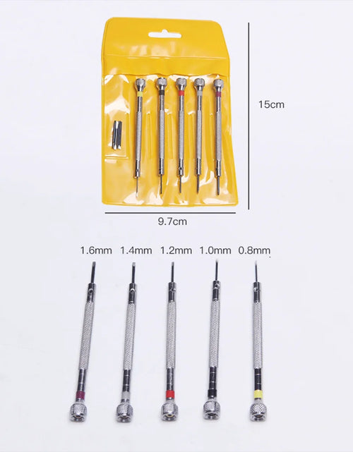 Load image into Gallery viewer, Precision watch repair screwdriver 0.8-1.6mm mini slotted screwdriver Precision instrument repair hand tool
