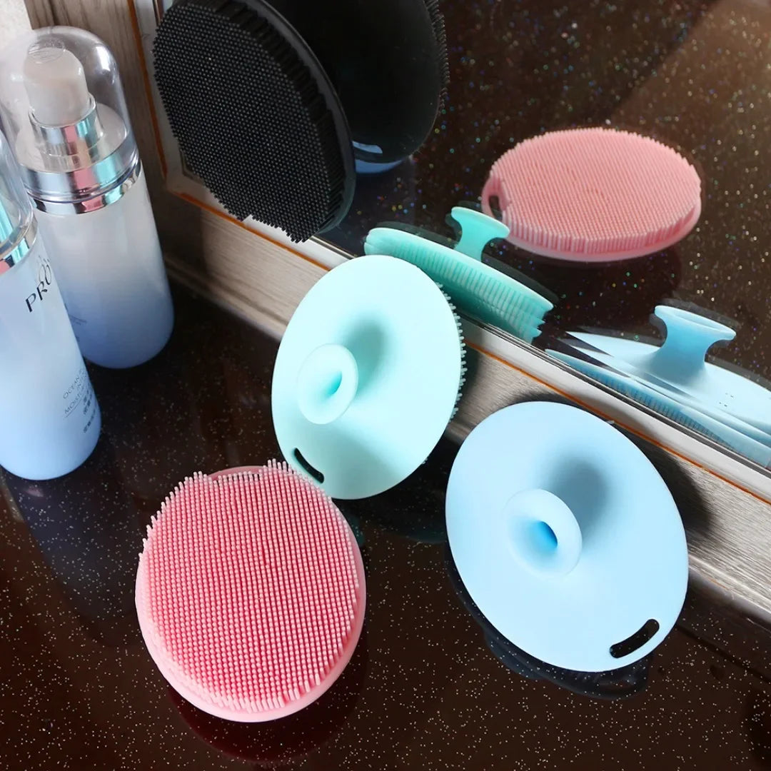 Soft Silicone Exfoliating Brush Cleanser Manual Body Cleansing Body Care Scrubber Shower Gentle Massage Silicone Face Bath Brush