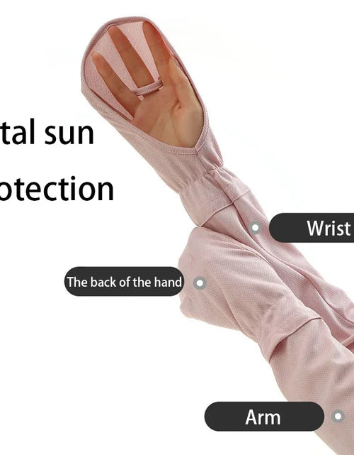 Load image into Gallery viewer, 1 Pairs Anti-sunburn Sleeve Summer Uv Solar Arm Sleeves Women&#39;s Driving Sun Protection Long Sleeve Adjustable Cuffs
