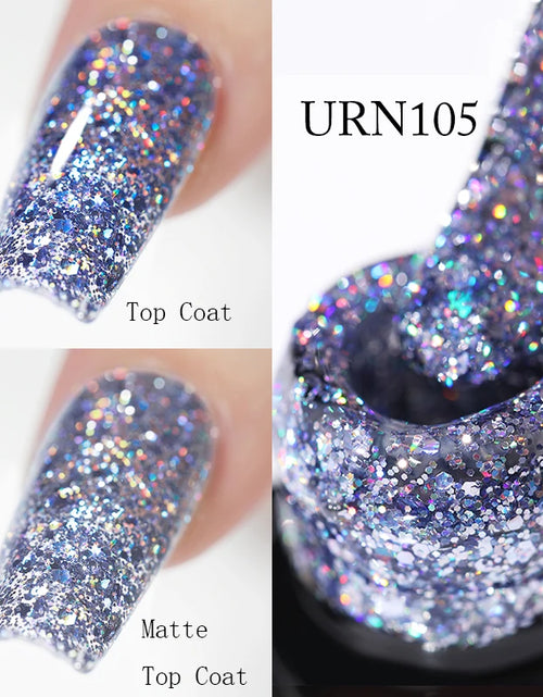 Load image into Gallery viewer, UR SUGAR 7.5ML Blue Black Red Glitter Sequin Color Gel Nail Polish Semi-permanent Varnish For Nail Art Manicure Soak Off UV Gel
