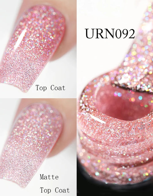 Load image into Gallery viewer, UR SUGAR 7.5ML Blue Black Red Glitter Sequin Color Gel Nail Polish Semi-permanent Varnish For Nail Art Manicure Soak Off UV Gel
