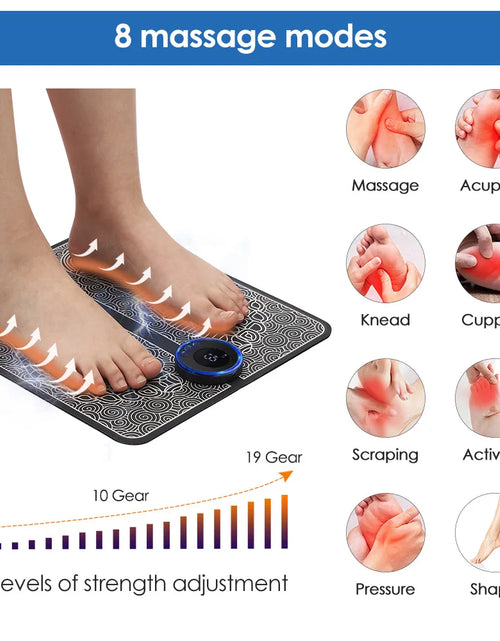 Load image into Gallery viewer, EMS Foot Massager Pad Relief Pain Relax Feet Acupoints Massage Electric Muscle Stimulation Improve Blood Circulation Relax Feet
