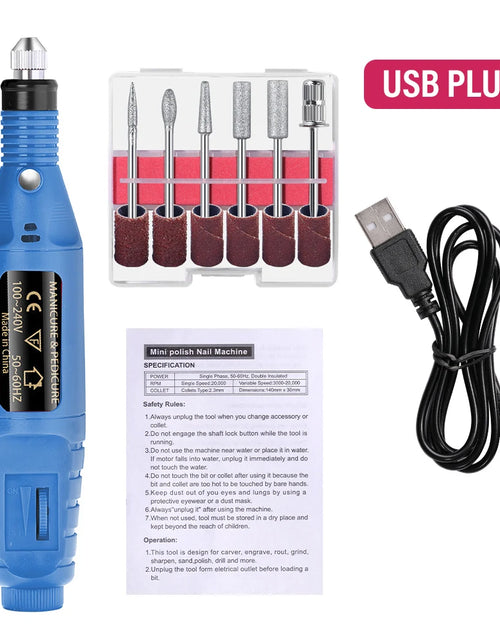 Load image into Gallery viewer, Nail Sander Set Electric Nail Drill Machine Grinding Equipment Milling Cutter For Manicure Pedicure Strong Polishing Tools
