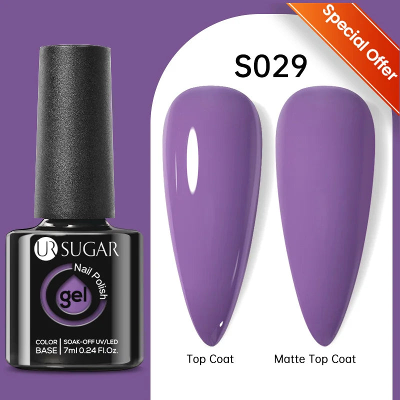 UR SUGAR 7.5ML Blue Black Red Glitter Sequin Color Gel Nail Polish Semi-permanent Varnish For Nail Art Manicure Soak Off UV Gel