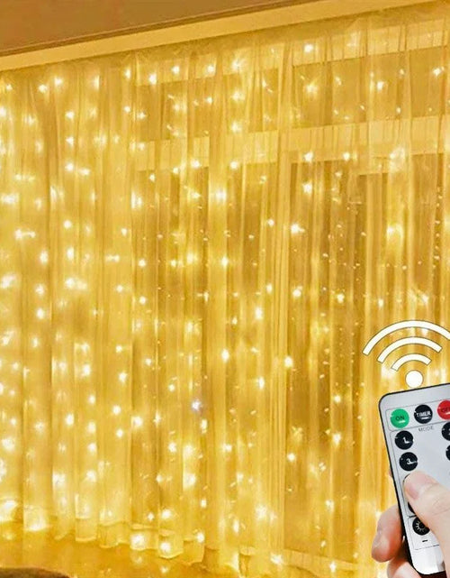 Load image into Gallery viewer, 3/6M USB LED Curtain 8Modes Remote Control String Lights Holiday Wedding Fairy Garland Lights For Bedroom Living Room Decor
