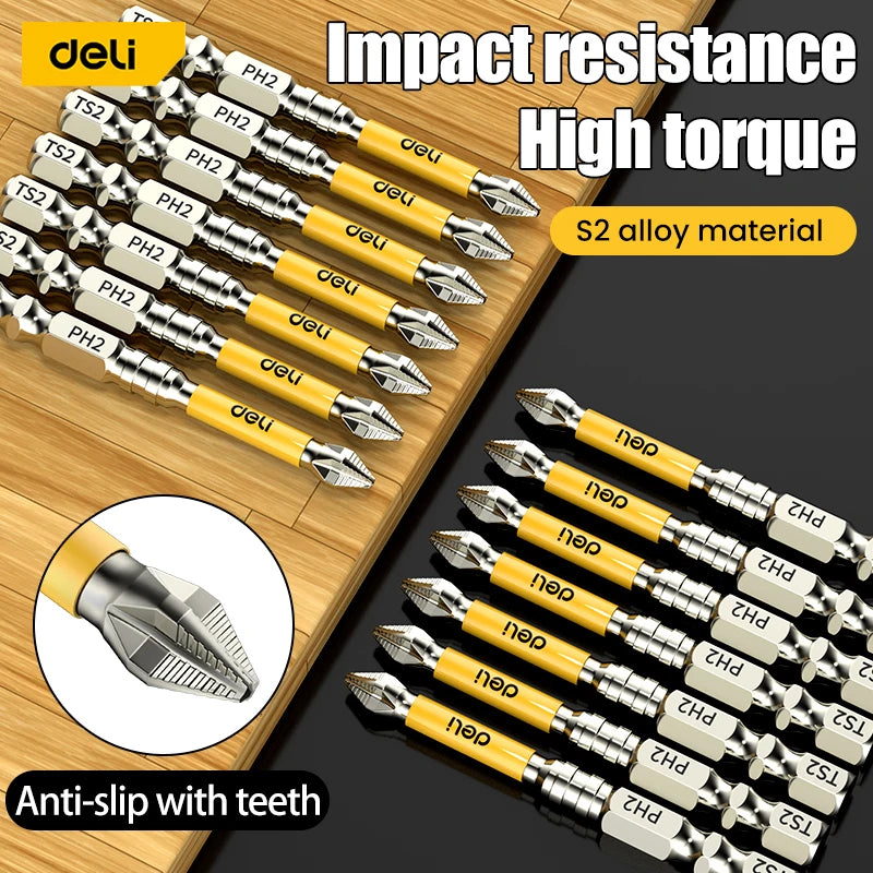5PCS Upgraded High Hardness And Strong Magnetic Bit 25/50/65/70/90/150mm Non-slip Cross High Hardness Electric Hand Drill Screw