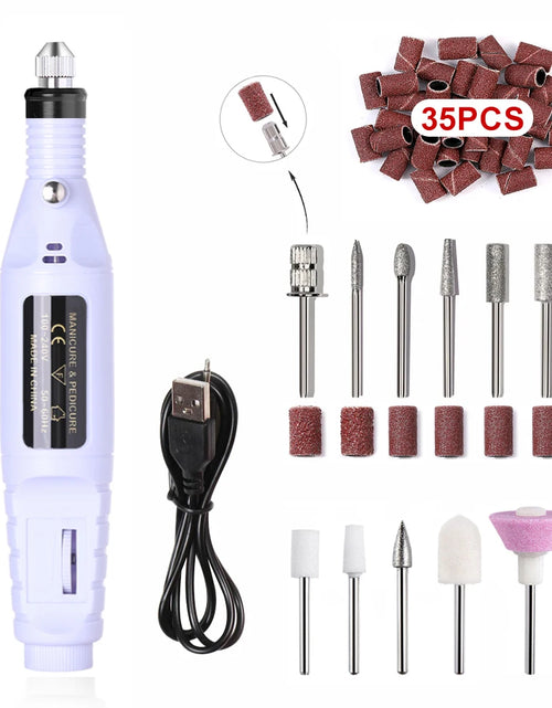 Load image into Gallery viewer, Nail Sander Set Electric Nail Drill Machine Grinding Equipment Milling Cutter For Manicure Pedicure Strong Polishing Tools
