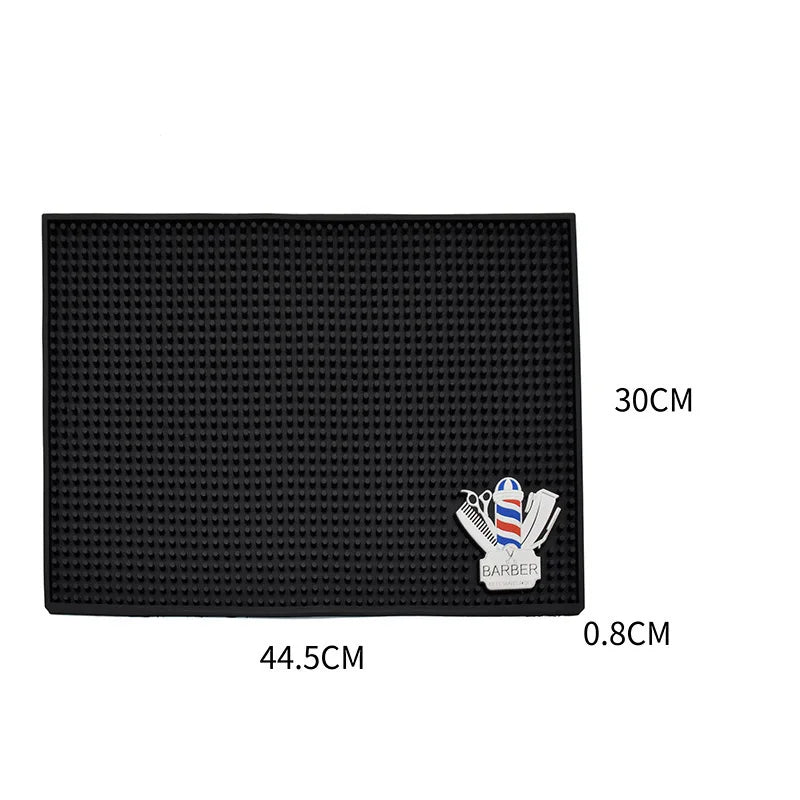 Non-Slip Barber Station Mat Cushion Pad Hairdresser Tool Organizer for Clippers Scissors Comb Trimmers Brushes - Salon Essential