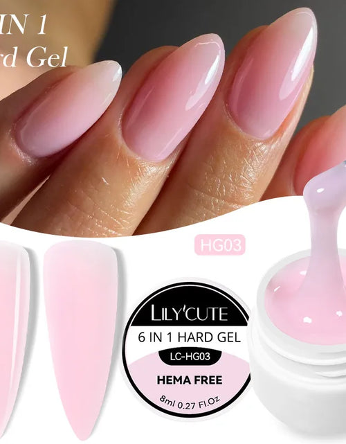 Load image into Gallery viewer, LILYCUTE 6 IN 1 Extension Gel Nail Polish Acrylic Construct Hard Gel Soak Off Self Leveling Reinforcement Gel For Nail HEMA FREE
