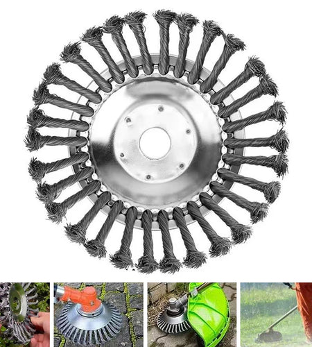Lawn Mower Weeding Disc 8 Inch Wire Weeding Wheel Garden Tool Lawn Mower Accessories Twisted Wire Disc Type Wire Wheel