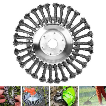 Lawn Mower Weeding Disc 8 Inch Wire Weeding Wheel Garden Tool Lawn Mower Accessories Twisted Wire Disc Type Wire Wheel