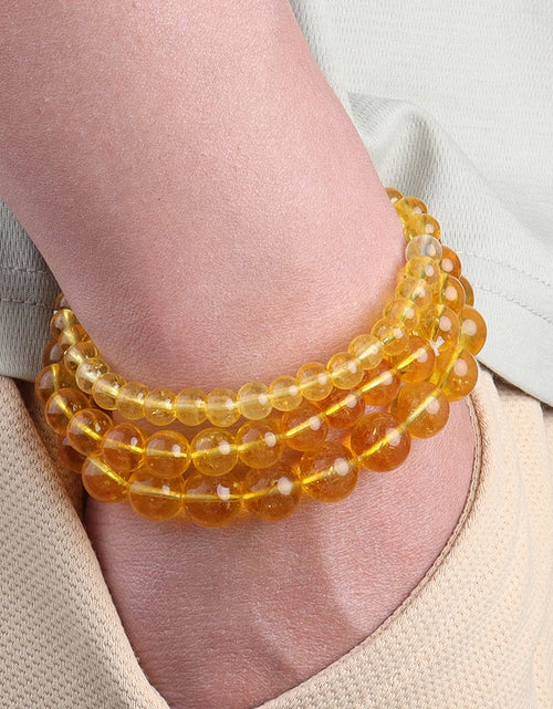 Load image into Gallery viewer, OAIITE Citrine Bracelet for Women Quartz Crystal Agate Jewelry Birthday Gift Yoga Meditation Stretch Wealth Bracelet for Men
