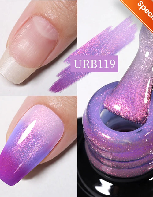 Load image into Gallery viewer, UR SUGAR 7.5ML Blue Black Red Glitter Sequin Color Gel Nail Polish Semi-permanent Varnish For Nail Art Manicure Soak Off UV Gel
