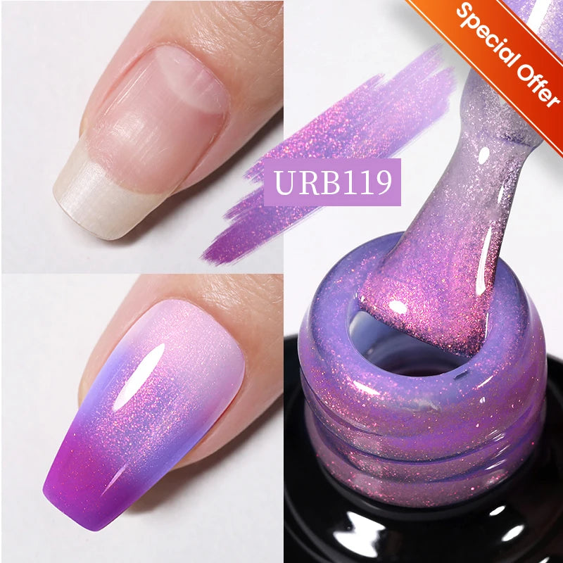 UR SUGAR 7.5ML Blue Black Red Glitter Sequin Color Gel Nail Polish Semi-permanent Varnish For Nail Art Manicure Soak Off UV Gel