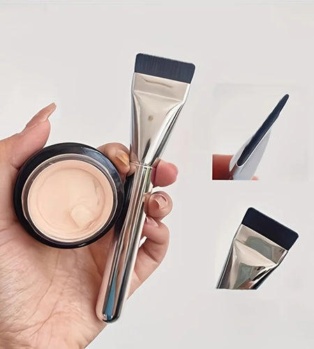 1/2Pc Multi-Use Foundation Ultra-Fine, Hypoallergenic Nylon Bristle Oval Foundation Brush - Perfect for Face Contouring